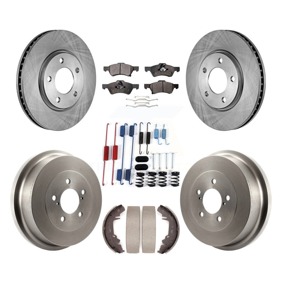Front Rear Brake Rotors Semi-Metallic Pad Drum Kit (7Pc) For Dodge Caravan Grand Chrysler K8F-102307