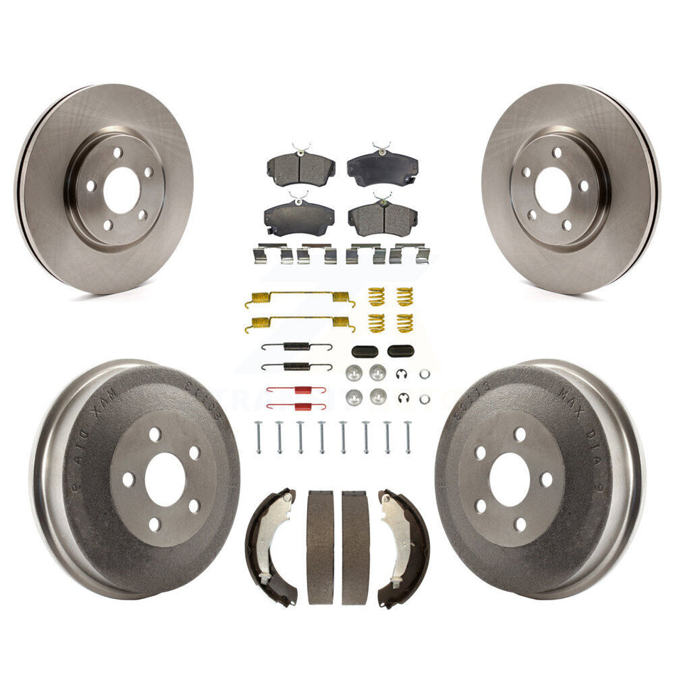 Front Rear Disc Brake Rotors Semi-Metallic Pad And Drum Kit (7Pc) For Chrysler PT Cruiser K8F-102308