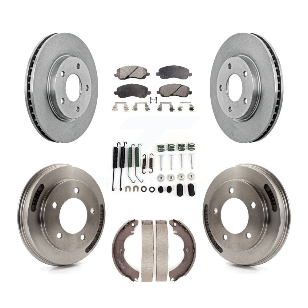 Front Rear Disc Brake Rotors Semi-Metallic Pads And Drum Kit (7Pc) For Mitsubishi Lancer K8F-102309