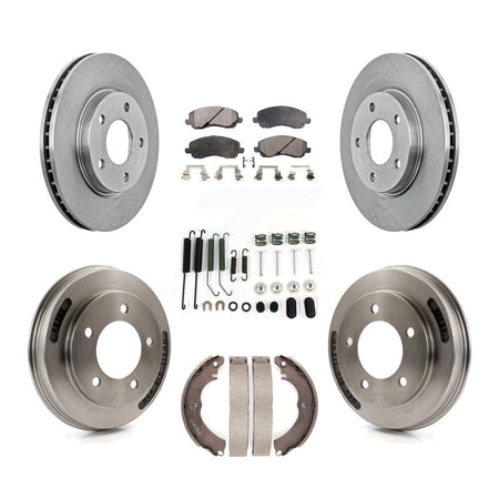 Front Rear Disc Brake Rotors Semi-Metallic Pads And Drum Kit (7Pc) For Mitsubishi Lancer K8F-102309