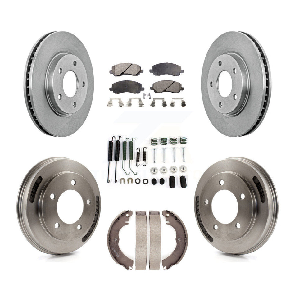 Front Rear Disc Brake Rotors Semi-Metallic Pads And Drum Kit (7Pc) For Mitsubishi Lancer K8F-102309