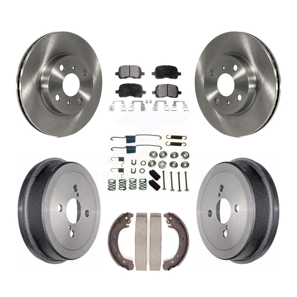 Front Rear Disc Brake Rotors Semi-Metallic Pads And Drum Kit (7Pc) For 2002 Toyota Corolla From 04 02 K8F-102315
