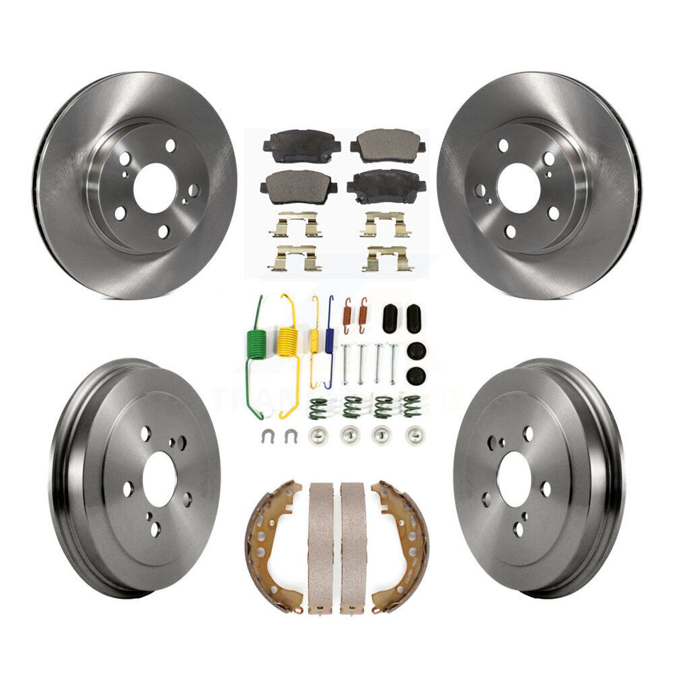 Front Rear Disc Brake Rotors Semi-Metallic Pads And Drum Kit (7Pc) For 2008 Toyota Prius K8F-102328
