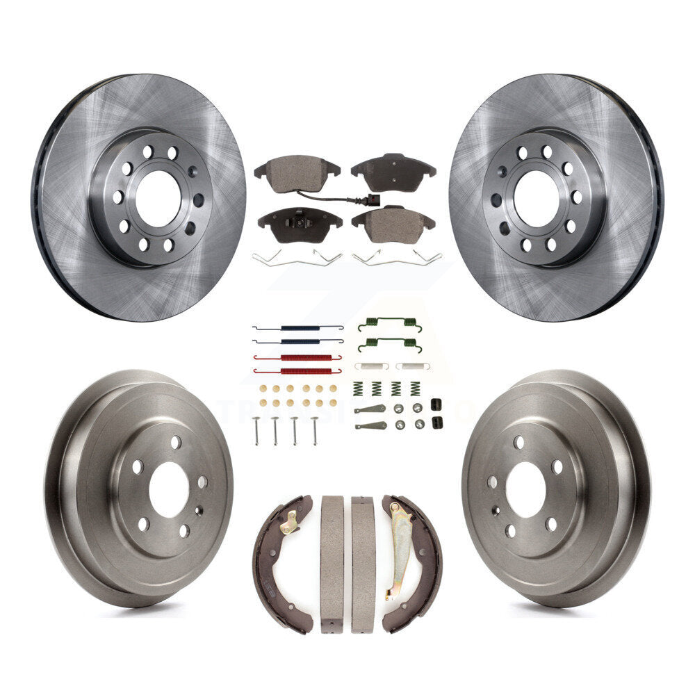 Front Rear Disc Brake Rotors Semi-Metallic Pads And Drum Kit (7Pc) For Volkswagen Jetta K8F-102330