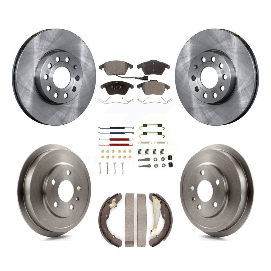 Front Rear Disc Brake Rotors Semi-Metallic Pads And Drum Kit (7Pc) For Volkswagen Jetta K8F-102330