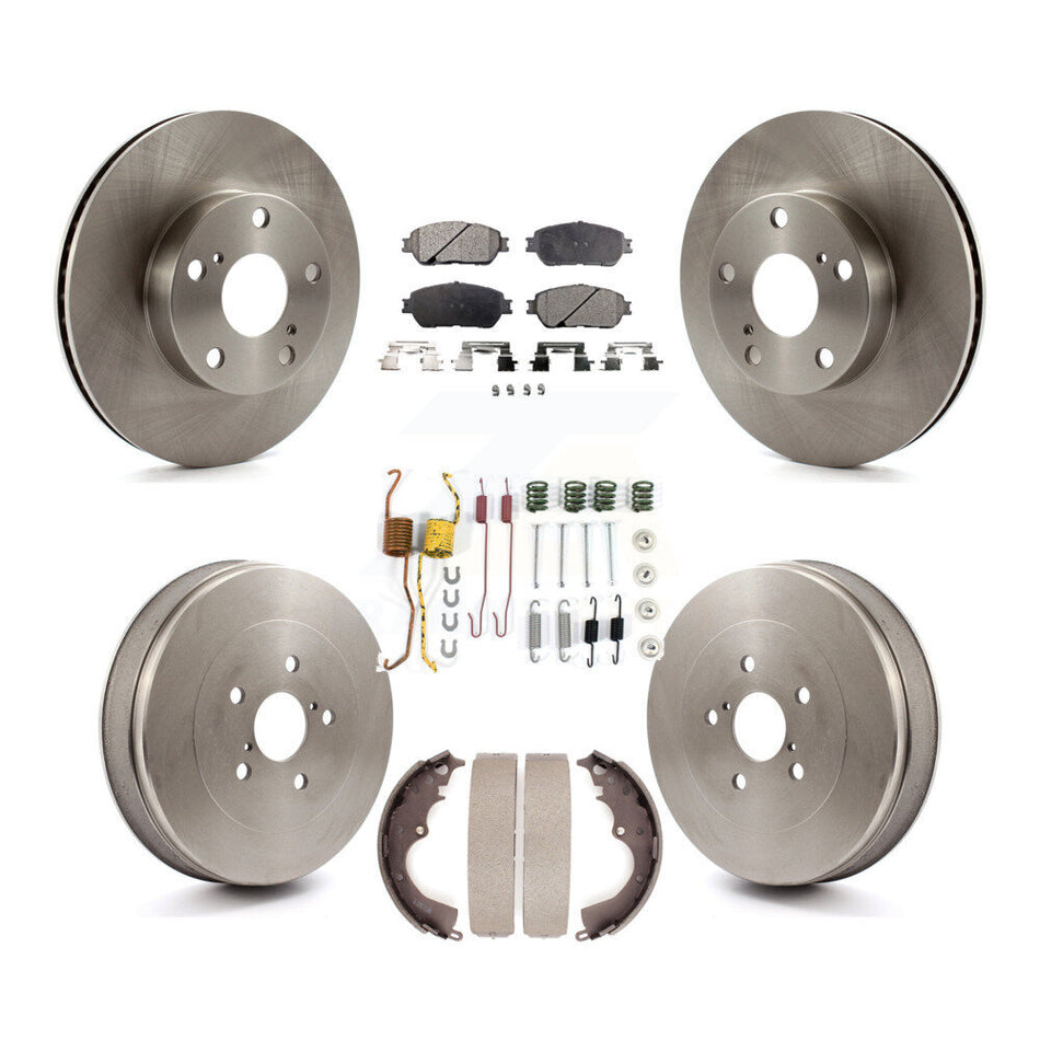Front Rear Disc Brake Rotors Semi-Metallic Pads And Drum Kit (7Pc) For Toyota Tacoma With 5 Lug Wheels K8F-102331