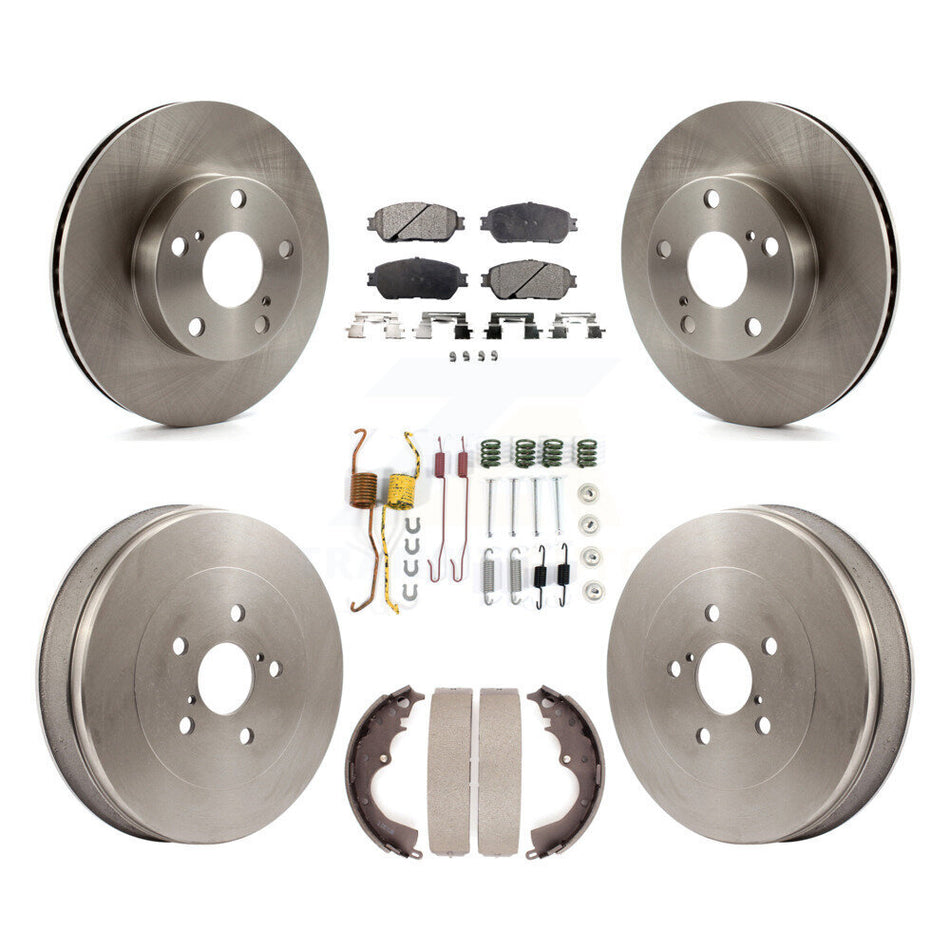 Front Rear Disc Brake Rotors Semi-Metallic Pads And Drum Kit (7Pc) For Toyota Tacoma With 5 Lug Wheels K8F-102331