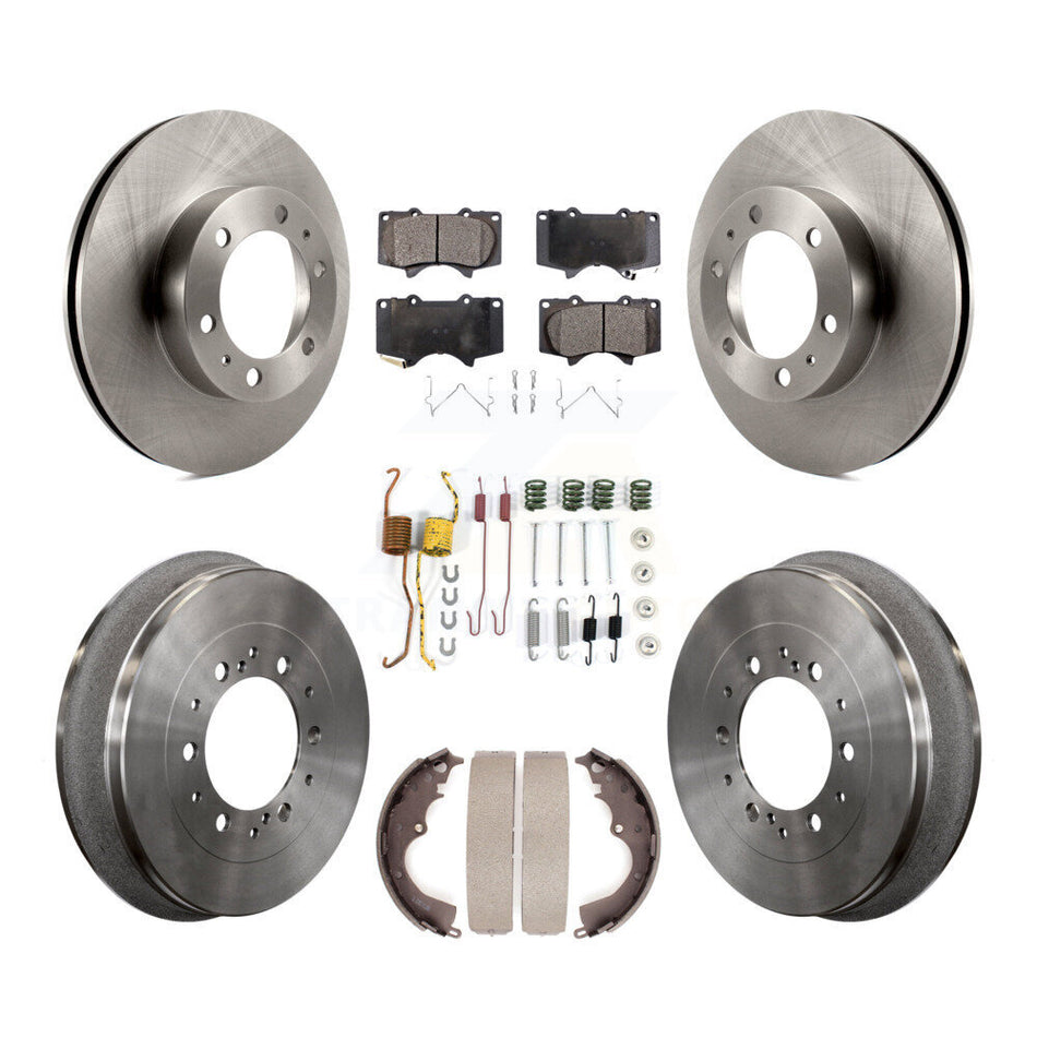 Front Rear Disc Brake Rotors Semi-Metallic Pads And Drum Kit (7Pc) For Toyota Tacoma K8F-102337
