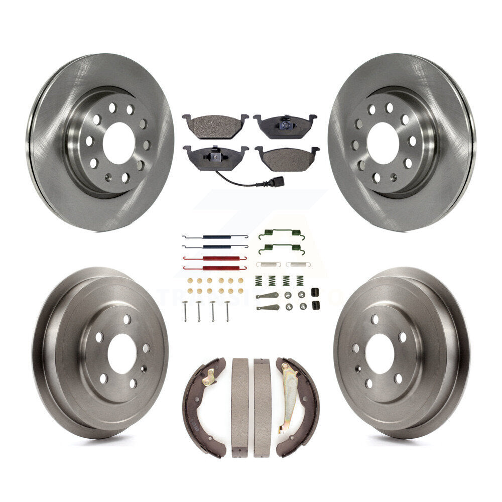 Front Rear Disc Brake Rotors Semi-Metallic Pads And Drum Kit (7Pc) For Volkswagen Jetta K8F-102338