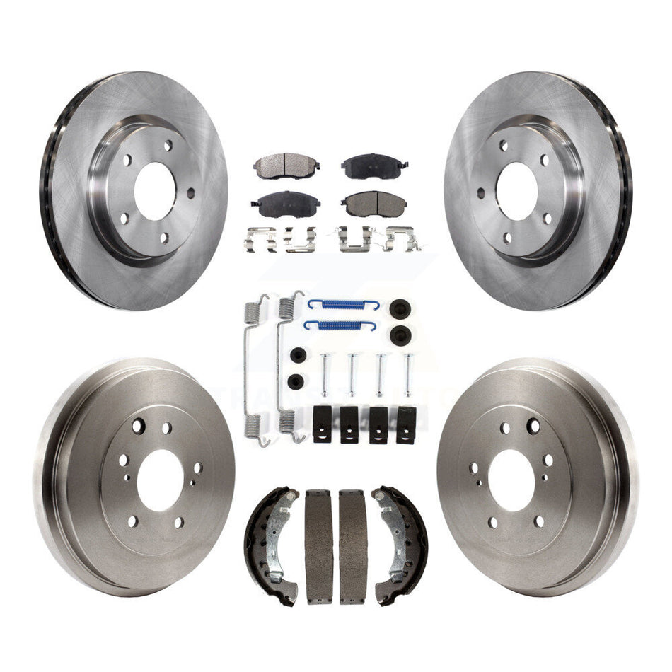 Front Rear Disc Brake Rotors Semi-Metallic Pads And Drum Kit (7Pc) For Nissan Sentra K8F-102340