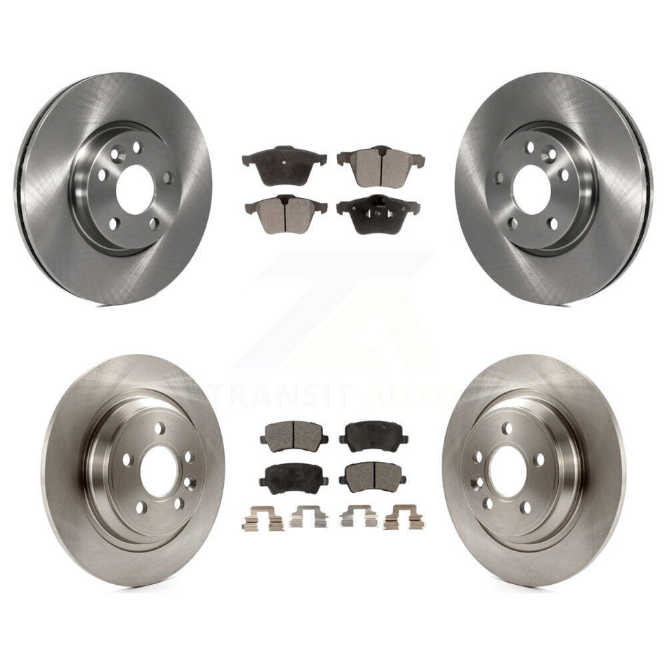 Front Rear Disc Brake Rotors And Semi-Metallic Pads Kit For 2008 Volvo V70 With 300mm Diameter Rotor K8F-102342