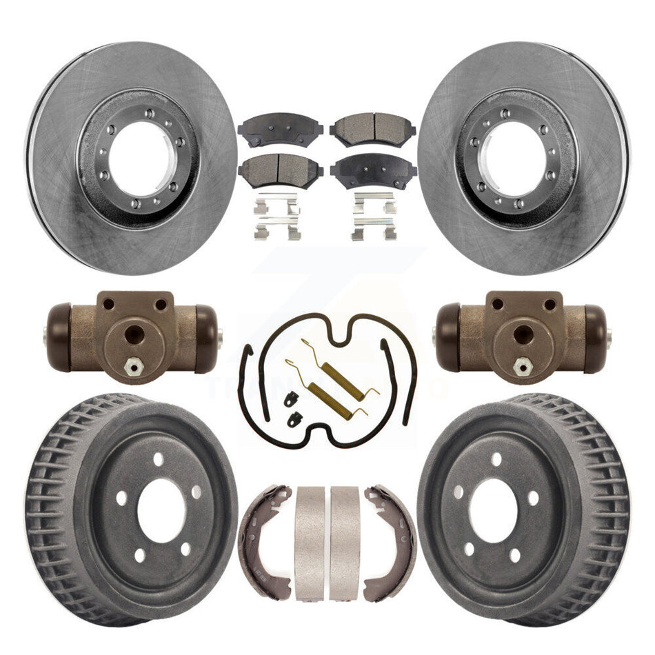 Front Rear Disc Brake Rotors Semi-Metallic Pads And Drum Kit (9Pc) For Chevrolet Venture Pontiac Montana Oldsmobile Silhouette Trans Sport K8F-102396