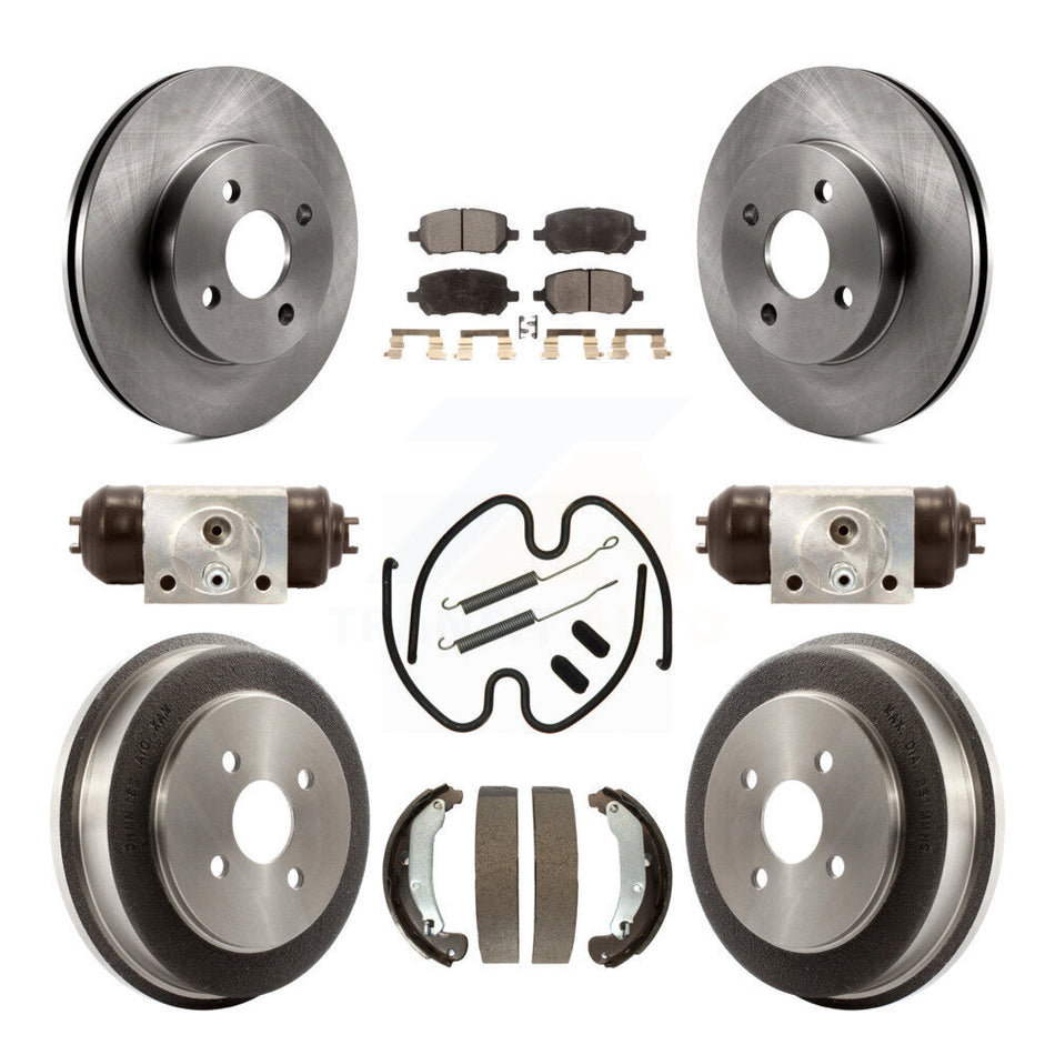 Front Rear Disc Brake Rotors Semi-Metallic Pads And Drum Kit (9Pc) For Chevrolet Cobalt Saturn Ion Pontiac G5 Pursuit K8F-102403