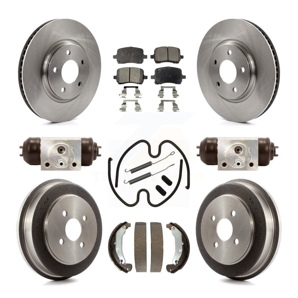 Front Rear Disc Brake Rotors Semi-Metallic Pads And Drum Kit (9Pc) For 2006 Pontiac Pursuit With Brakes K8F-102405
