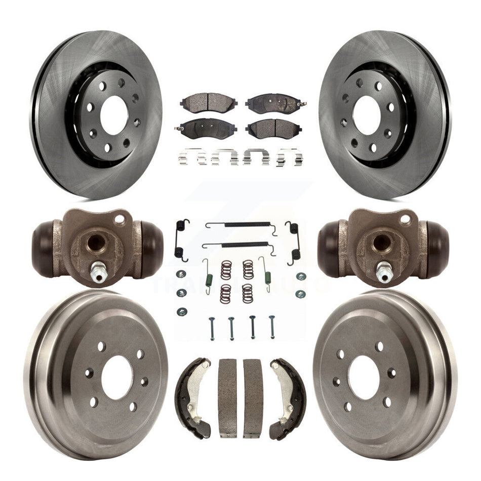 Front Rear Disc Brake Rotors Semi-Metallic Pads And Drum Kit (9Pc) For Chevrolet Aveo Spark Aveo5 Pontiac G3 Suzuki Wave Wave5 Swift+ K8F-102407