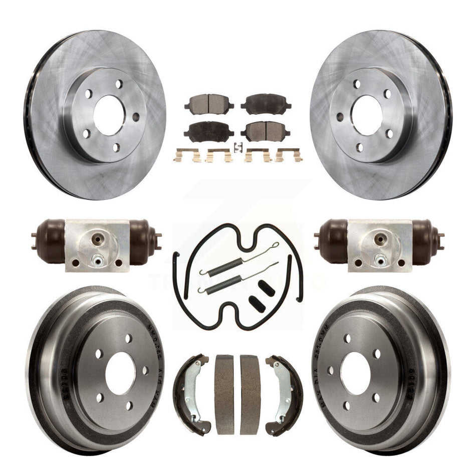 Front Rear Disc Brake Rotors Semi-Metallic Pads And Drum Kit (9Pc) For Chevrolet Cobalt Pontiac G5 K8F-102414