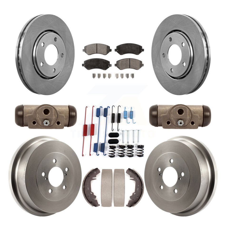 Front Rear Brake Rotors Semi-Metallic Pad Drum Kit (9Pc) For Dodge Caravan Grand Chrysler K8F-102445