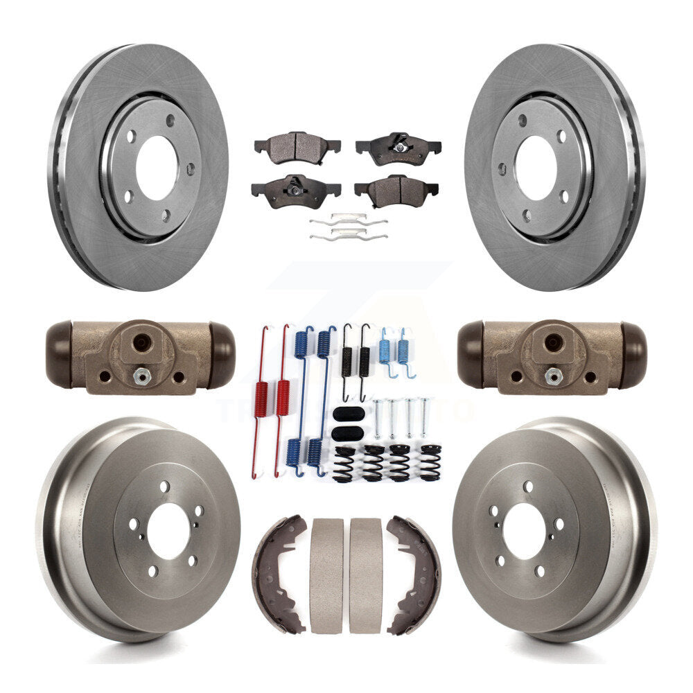 Front Rear Disc Brake Rotor Semi-Metallic Pad & Drum Kit (9Pc) For Dodge Caravan Chrysler K8F-102446
