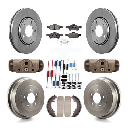 Front Rear Disc Brake Rotor Semi-Metallic Pad & Drum Kit (9Pc) For Dodge Caravan Chrysler K8F-102446