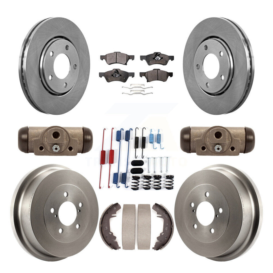 Front Rear Disc Brake Rotor Semi-Metallic Pad & Drum Kit (9Pc) For Dodge Caravan Chrysler K8F-102446