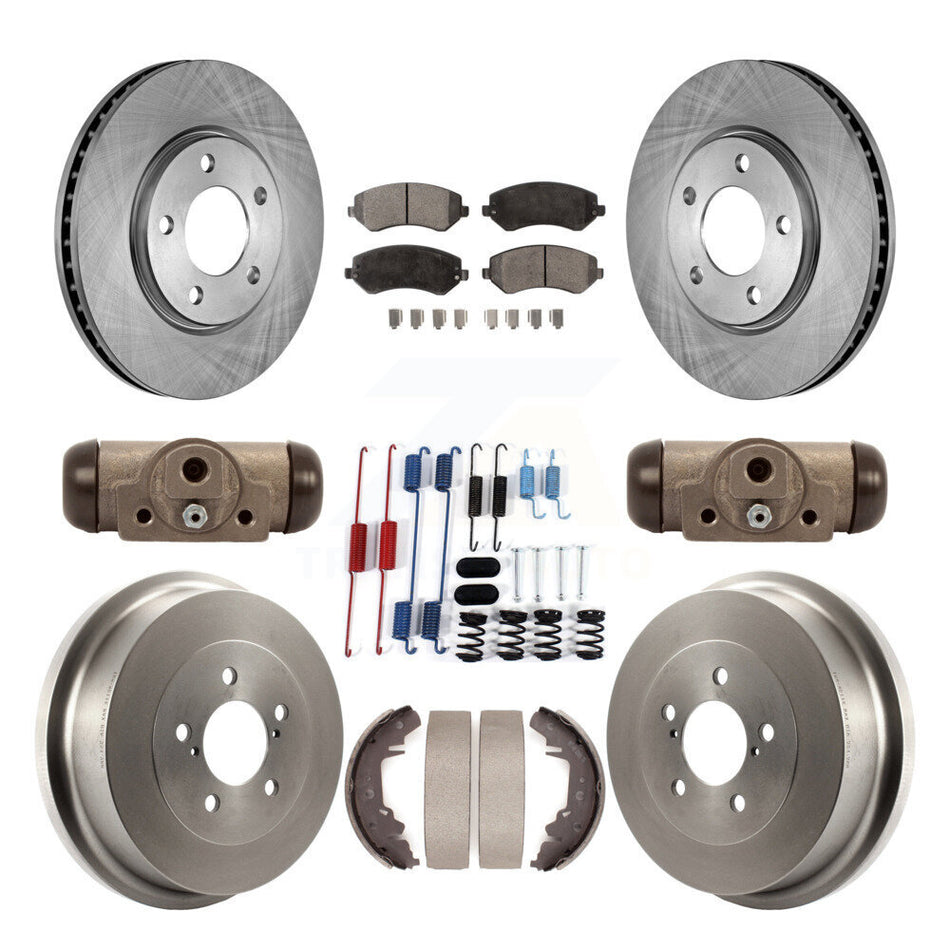 Front Rear Brake Rotors Semi-Metallic Pad Drum Kit (9Pc) For Dodge Grand Caravan Chrysler K8F-102449