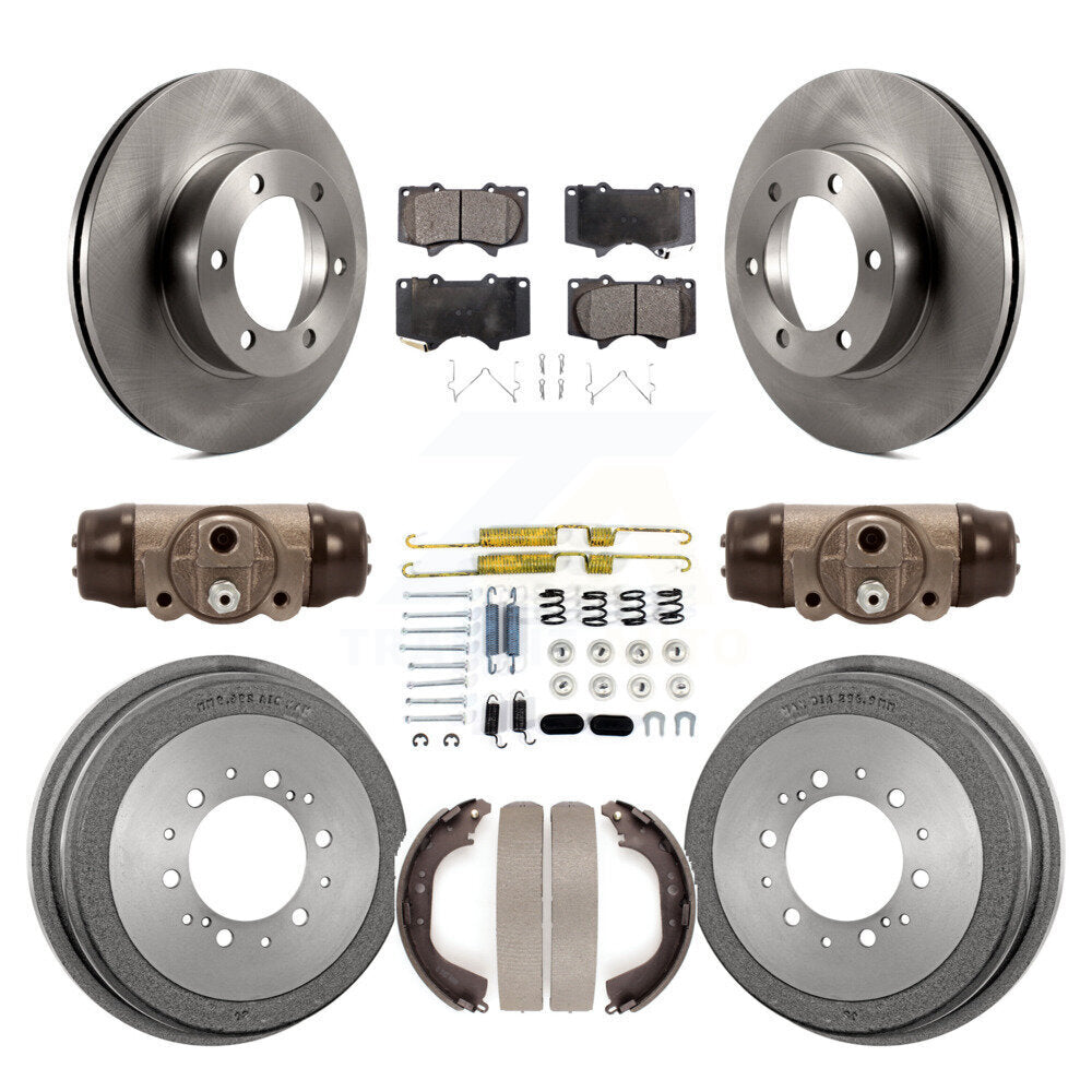 Front Rear Disc Brake Rotors Semi-Metallic Pads And Drum Kit (9Pc) For Toyota Tundra K8F-102468