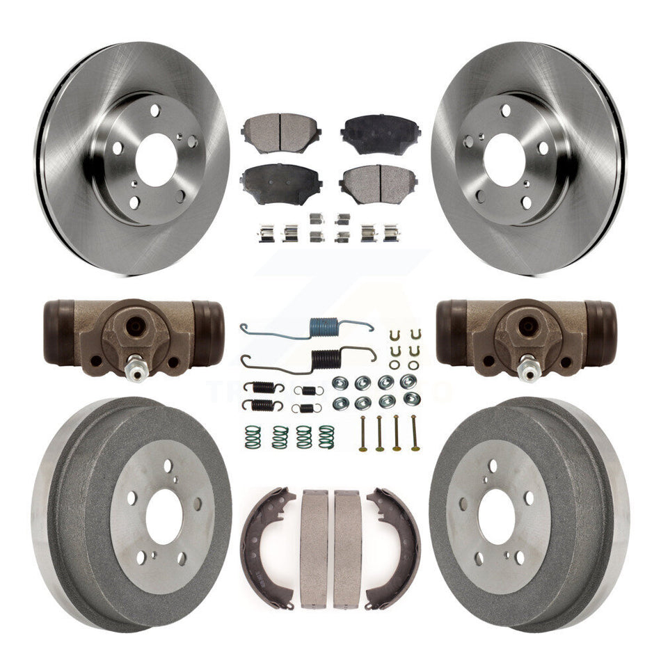 Front Rear Disc Brake Rotors Semi-Metallic Pads And Drum Kit (9Pc) For 2002 Toyota RAV4 GAS engine K8F-102470