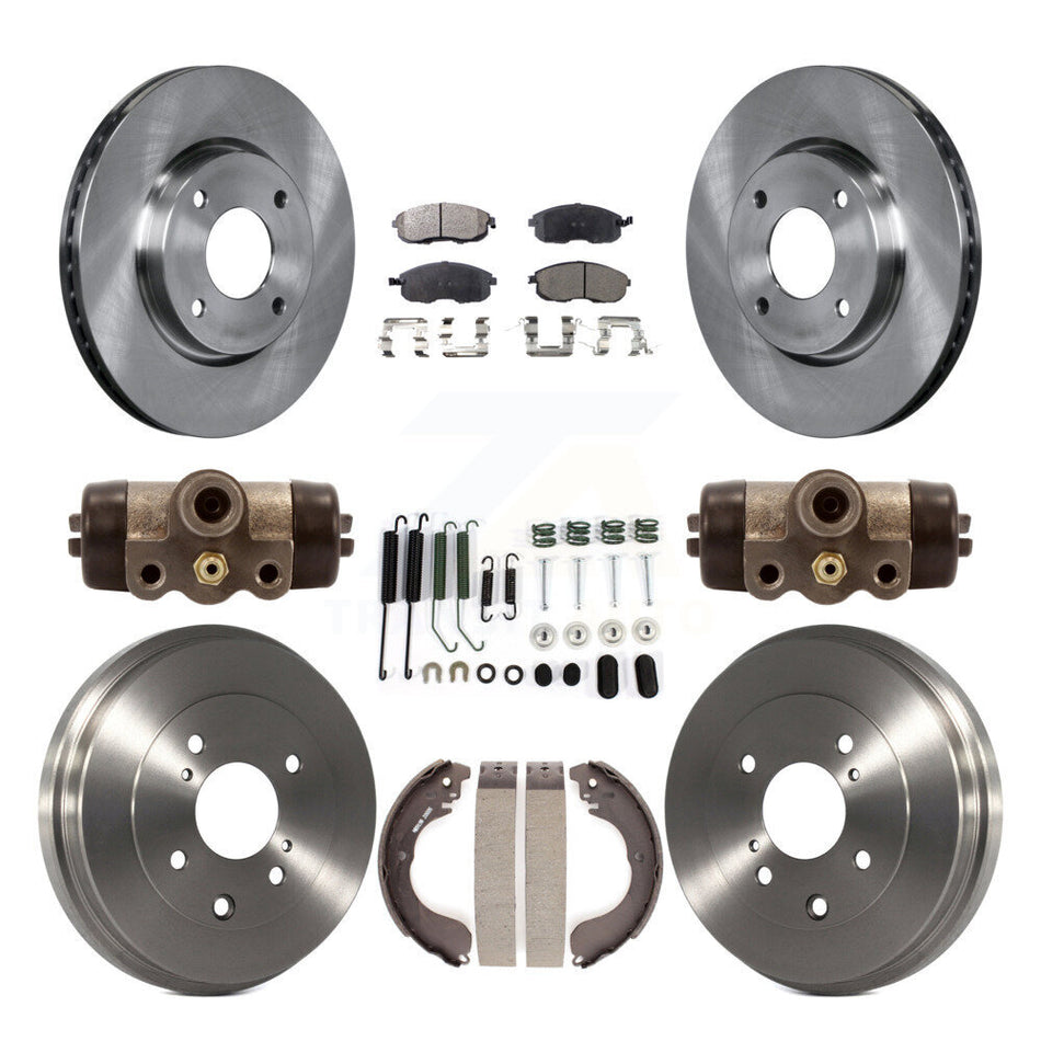Front Rear Disc Brake Rotors Semi-Metallic Pads And Drum Kit (9Pc) For Nissan Sentra Versa Cube K8F-102483