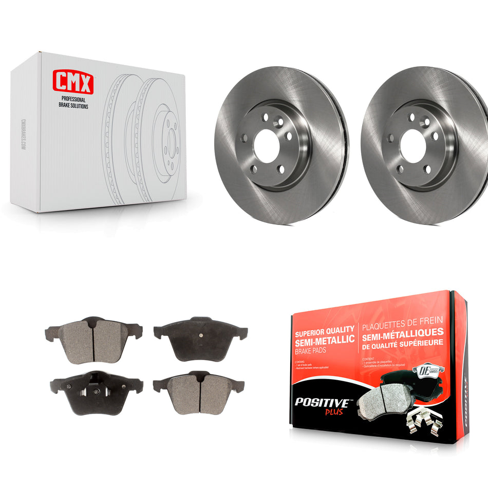 Front Disc Brake Rotors And Semi-Metallic Pads Kit For 2008 Volvo V70 With 300mm Diameter Rotor K8F-102486