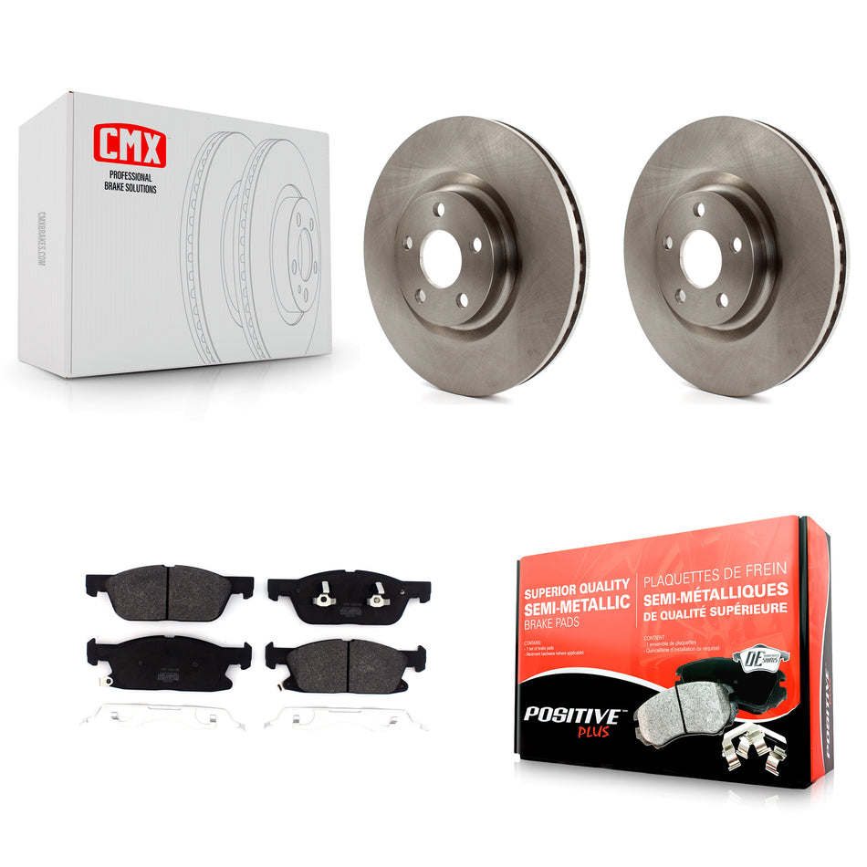 Front Disc Brake Rotors And Semi-Metallic Pads Kit For 2018 Lincoln Continental With 316mm Diameter Rotor K8F-102489