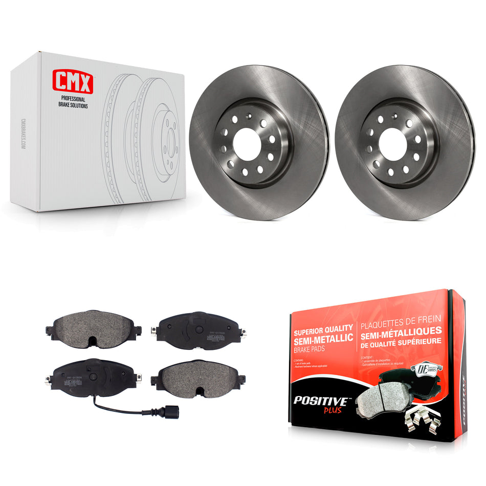 Front Disc Brake Rotors And Semi-Metallic Pads Kit For Volkswagen Audi GTI A3 Quattro Golf Alltrack Sportback e-tron TT Taos Passat K8F-102495
