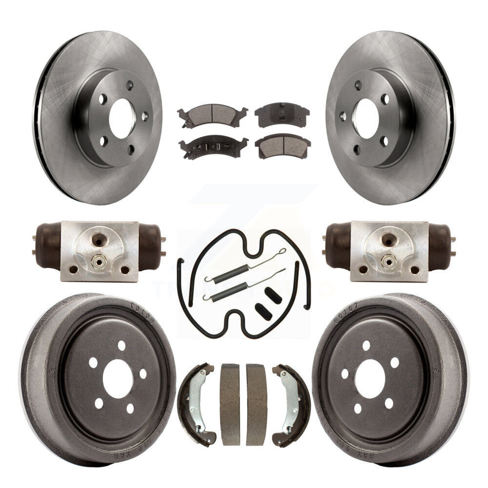Front Rear Disc Brake Rotors Semi-Metallic Pads And Drum Kit (9Pc) For 2003-2005 Chevrolet Cavalier Pontiac Sunfire K8F-102501