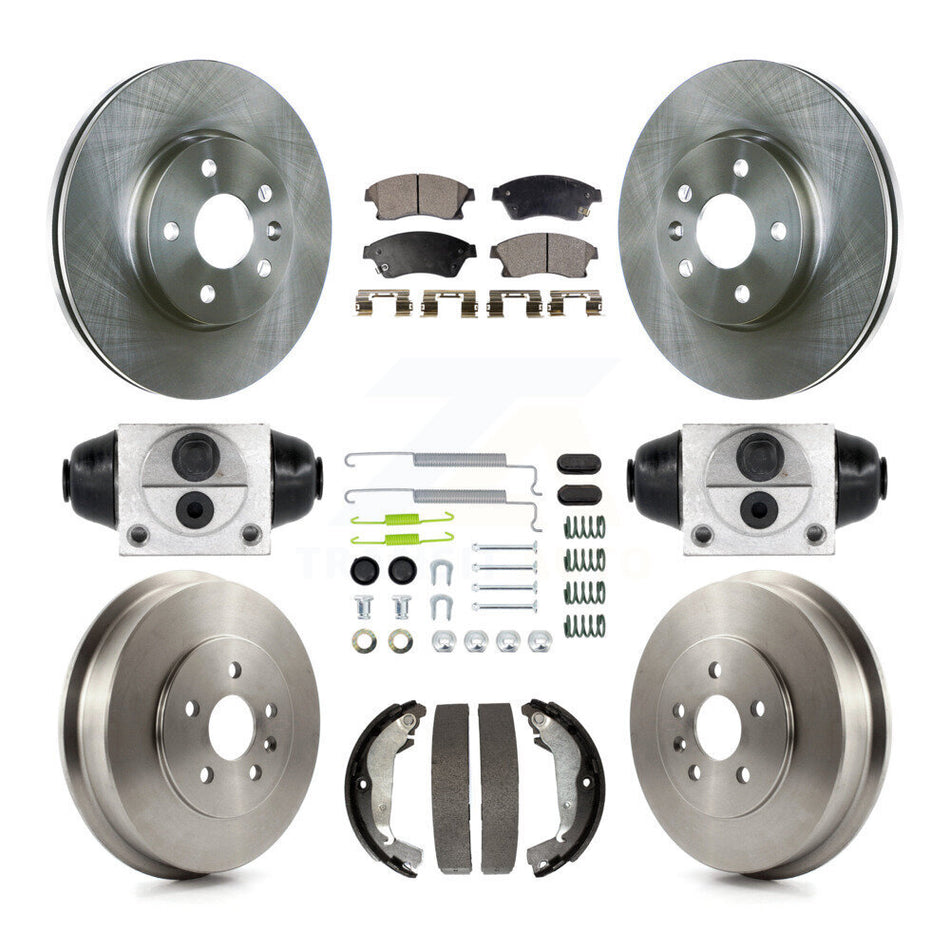 Front Rear Disc Brake Rotors Semi-Metallic Pad Drum Kit (9Pc) For Chevrolet Cruze Limited K8F-102509