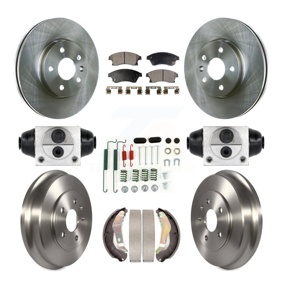 Front Rear Disc Brake Rotors Semi-Metallic Pads And Drum Kit (9Pc) For Chevrolet Sonic K8F-102510