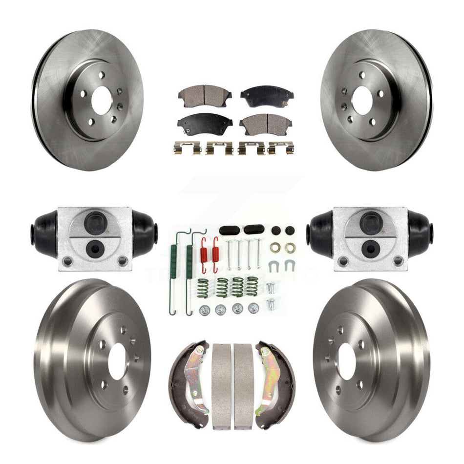 Front Rear Brake Rotors Semi-Metallic Pad Drum Kit (9Pc) For 2013-2014 Chevrolet Sonic RS K8F-102513