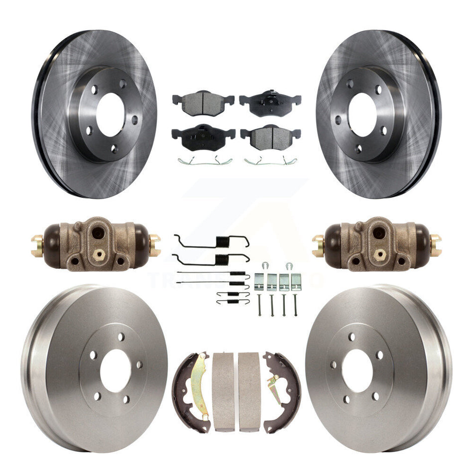 Front Rear Disc Brake Rotors Semi-Metallic Pads And Drum Kit (9Pc) For 2007-2007 Ford Escape Mercury Mariner From 01/08/07 rear brakes K8F-102514