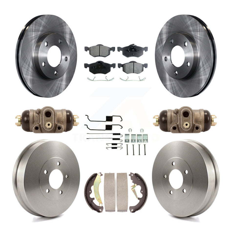 Front Rear Disc Brake Rotors Semi-Metallic Pads And Drum Kit (9Pc) For 2007-2007 Ford Escape Mercury Mariner From 01/08/07 rear brakes K8F-102514