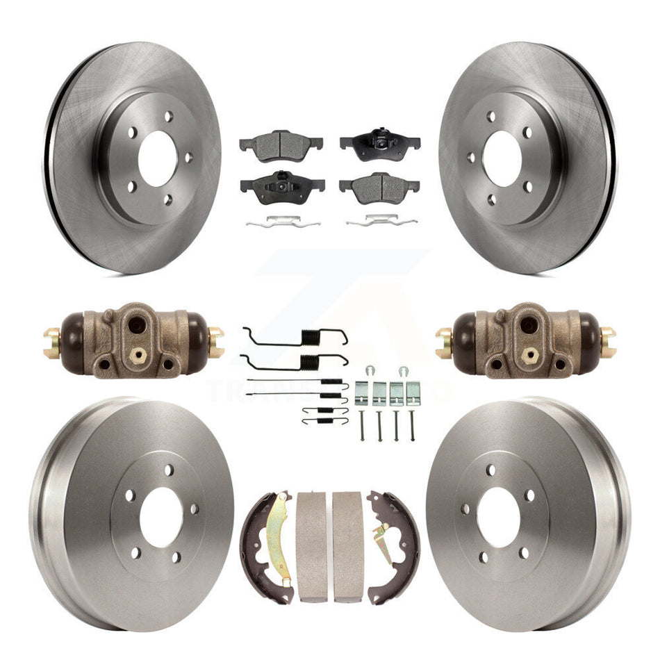 Front Rear Disc Brake Rotors Semi-Metallic Pads And Drum Kit (9Pc) For 2007-2007 Ford Escape Mercury Mariner From 01/08/07 rear brakes K8F-102516
