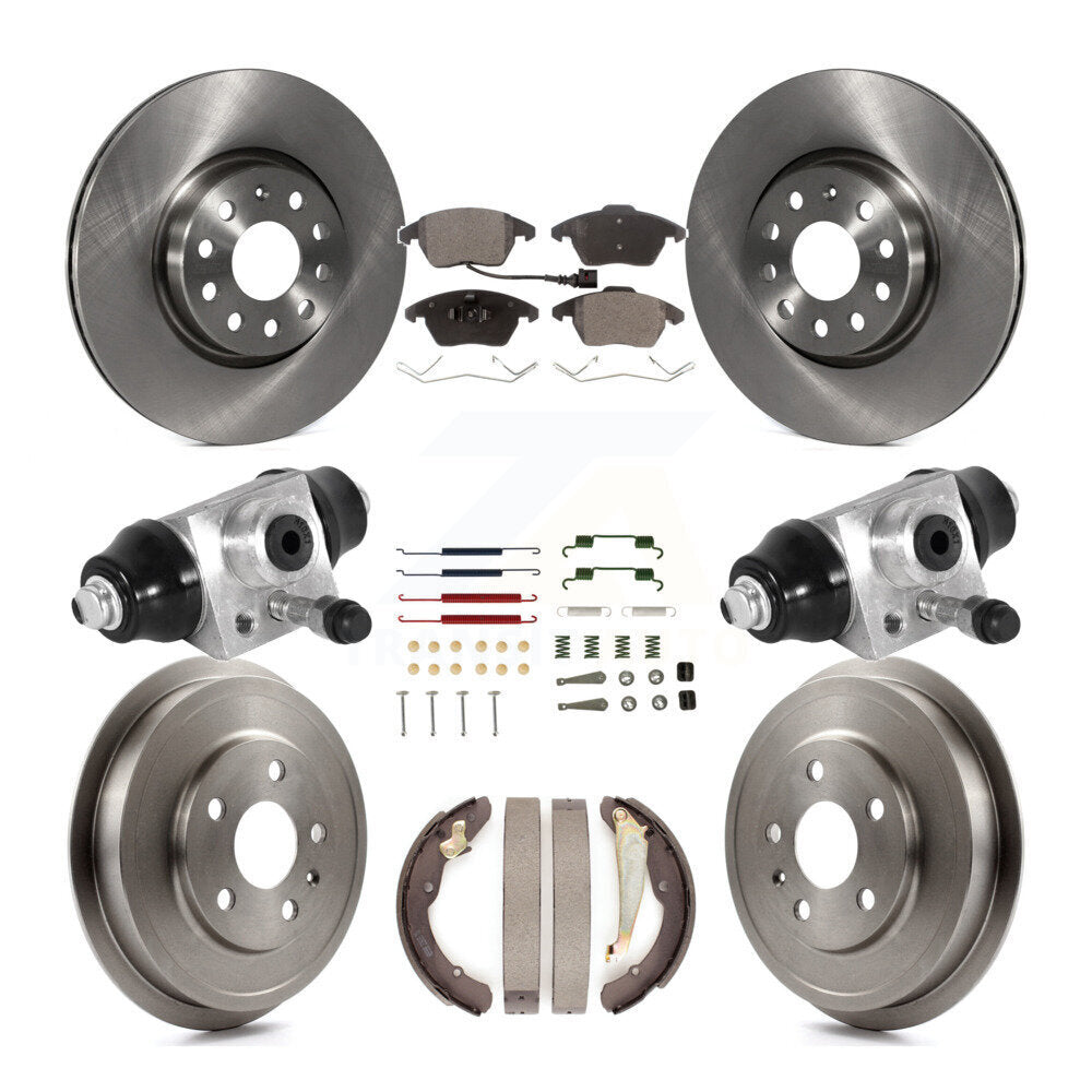 Front Rear Disc Brake Rotors Semi-Metallic Pads And Drum Kit (9Pc) For Volkswagen Jetta K8F-102528