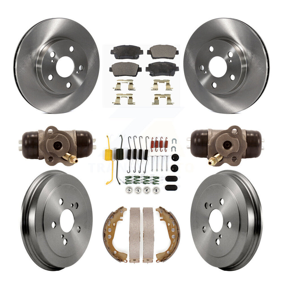 Front Rear Disc Brake Rotors Semi-Metallic Pads And Drum Kit (9Pc) For 2004-2007 Toyota Prius K8F-102546