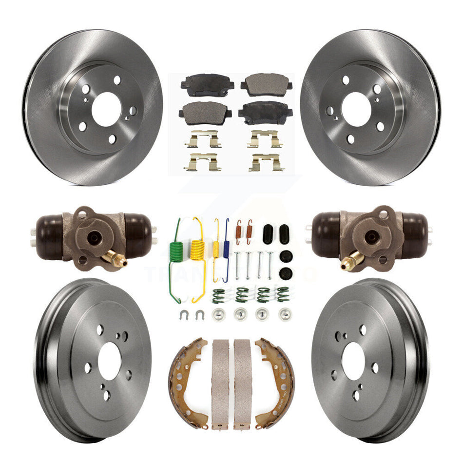 Front Rear Disc Brake Rotors Semi-Metallic Pads And Drum Kit (9Pc) For 2008 Toyota Prius K8F-102547