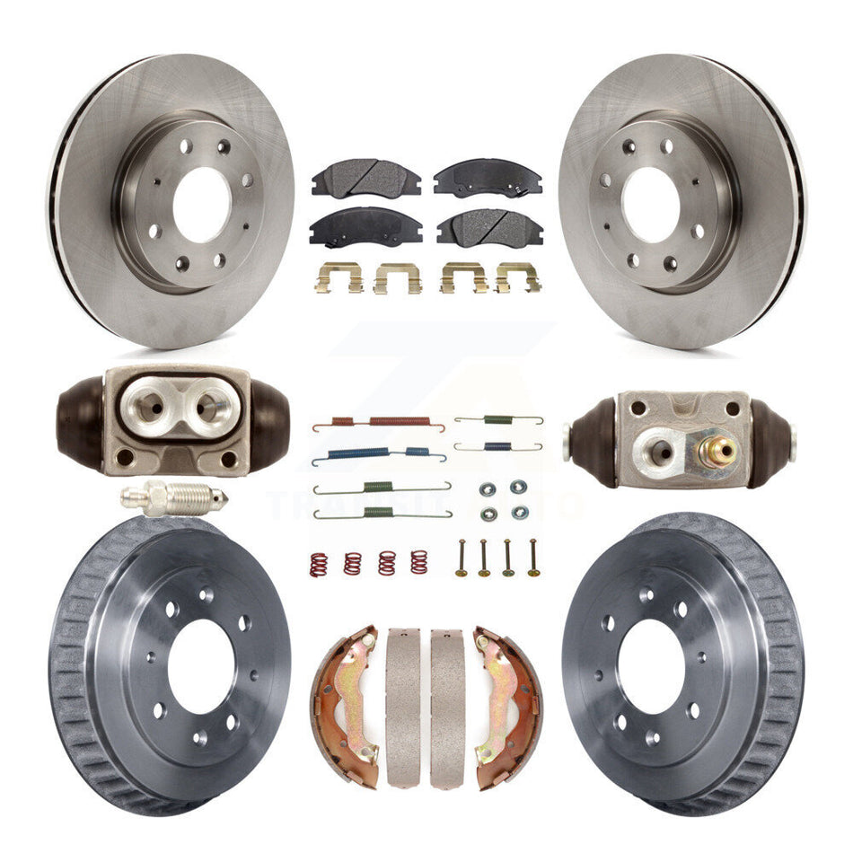 Front Rear Disc Brake Rotors Semi-Metallic Pads And Drum Kit (9Pc) For 2007-2009 Kia Spectra rear brakes K8F-102549