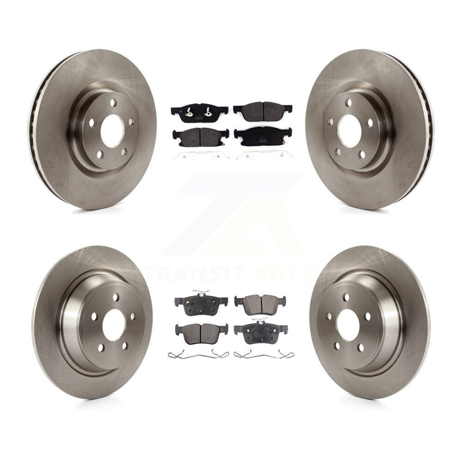Front Rear Disc Brake Rotors And Semi-Metallic Pads Kit For 2018 Lincoln Continental With 316mm Diameter Rotor K8F-102551
