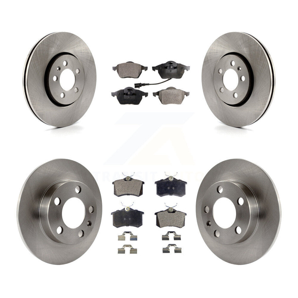 Front Rear Disc Brake Rotors And Semi-Metallic Pads Kit For 2007-2010 Volkswagen Beetle With 288mm Diameter Rotor K8F-102559