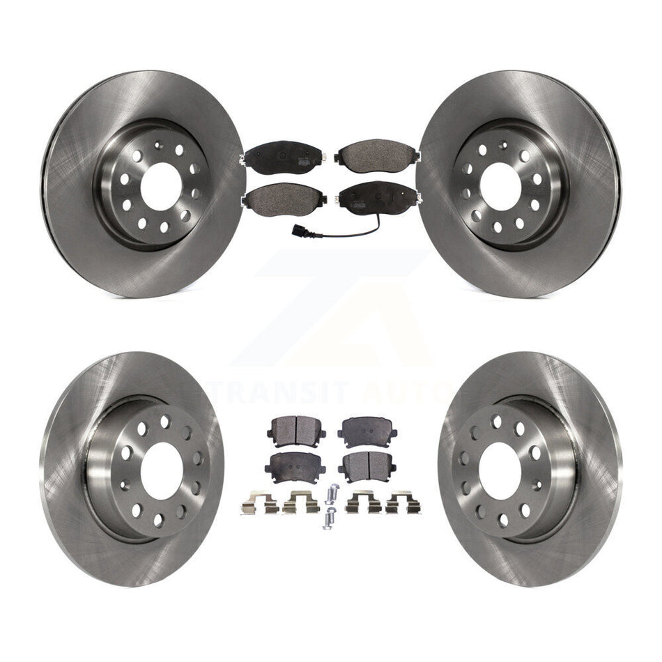 Front Rear Disc Brake Rotors And Semi-Metallic Pads Kit For 2015 Volkswagen GTI With Performance Package K8F-102564