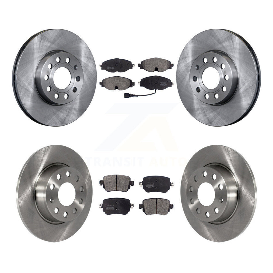 Front Rear Disc Brake Rotors And Semi-Metallic Pads Kit For Volkswagen Golf SportWagen K8F-102570