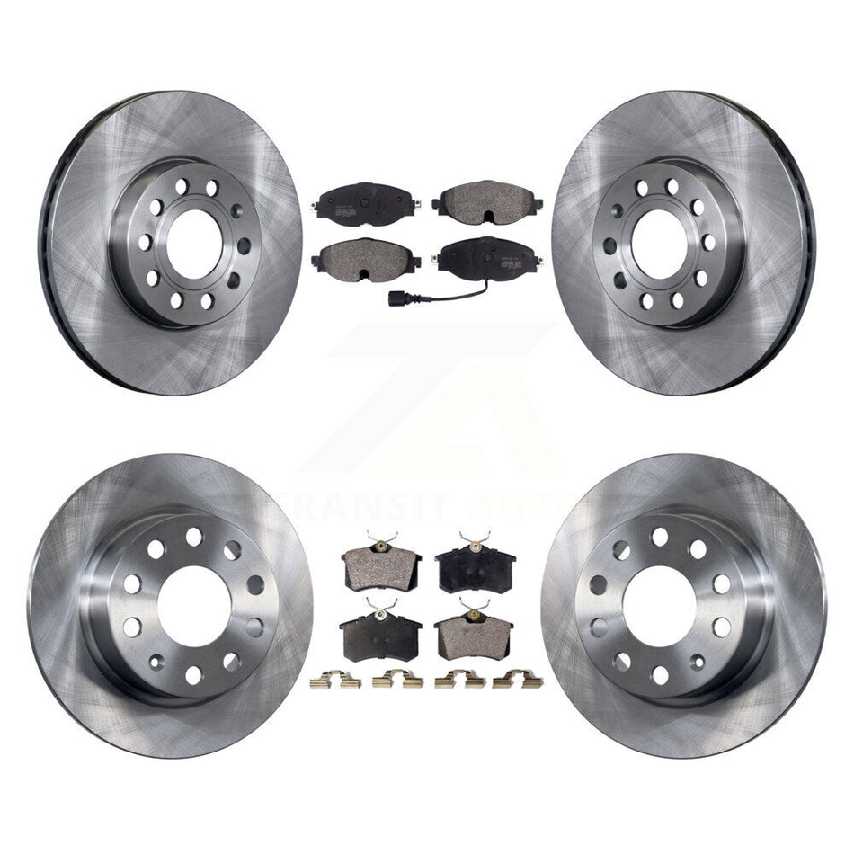 Front Rear Disc Brake Rotors And Semi-Metallic Pads Kit For 2015 Volkswagen Golf SportWagen TDI SE SEL Highline Comfortline Trendline S K8F-102572