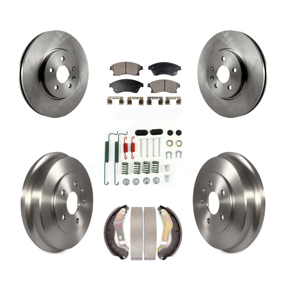 Front Rear Disc Brake Rotors Semi-Metallic Pads And Drum Kit (7Pc) For Chevrolet Trax Sonic K8F-102589