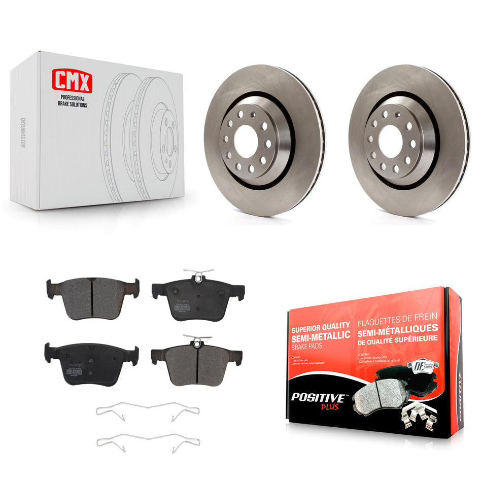 Rear Disc Brake Rotors And Semi-Metallic Pads Kit For Volkswagen Atlas Audi Golf R S3 Q3 A3 Arteon TTS Quattro Cross Sport K8F-102598