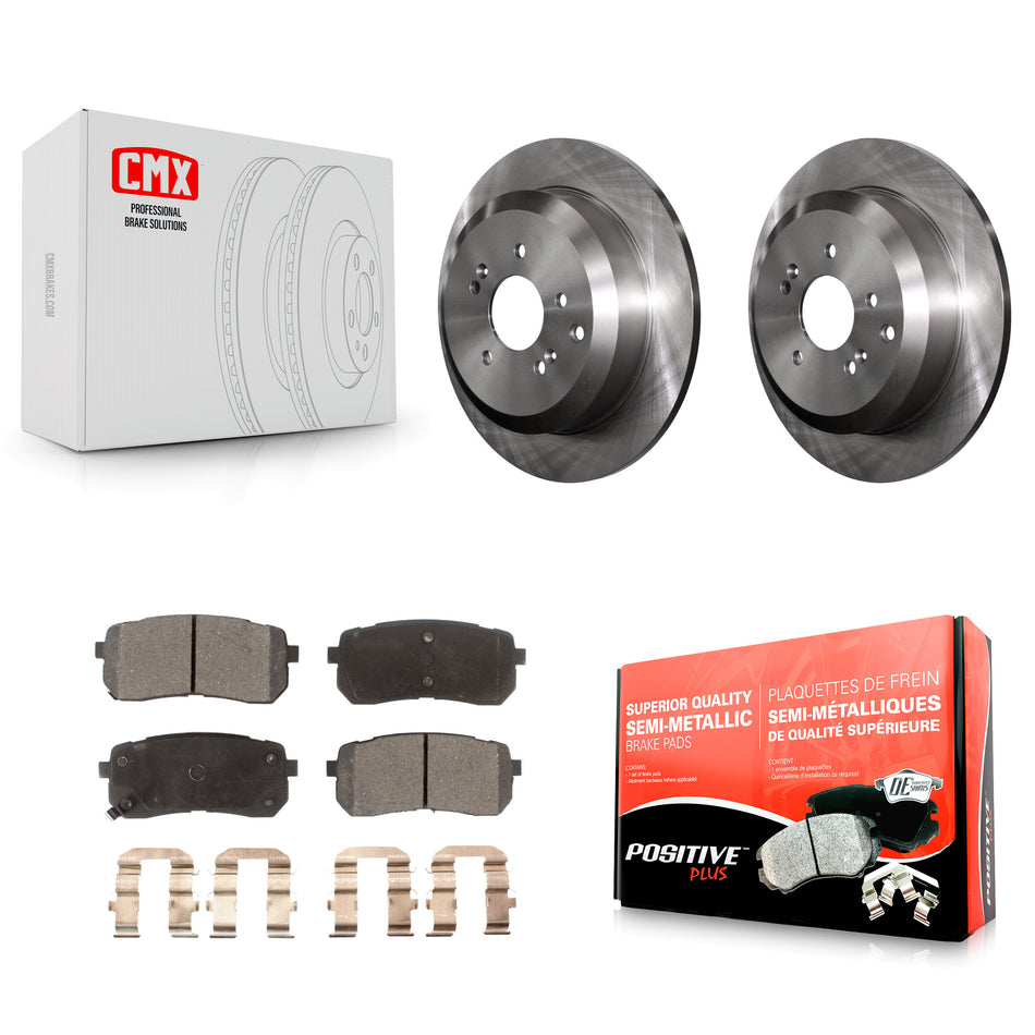 Rear Disc Brake Rotors And Semi-Metallic Pads Kit For 2007-2012 Hyundai Veracruz K8F-102599